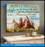 Farm Farmhouse Chicken Canvas The best things in life Wall Art Decor