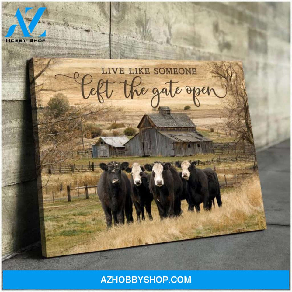 Farm Farmhouse Cow Canvas - Hanging Art Above Sofa