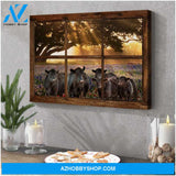 Farm Farmhouse Cow Canvas - Hanging Art Above Sofa