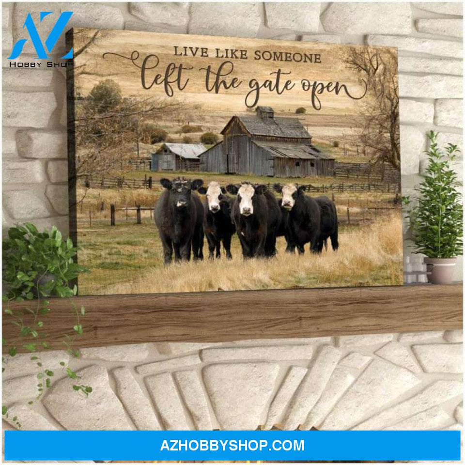 Farm Farmhouse Cow Canvas - Hanging Art Above Sofa