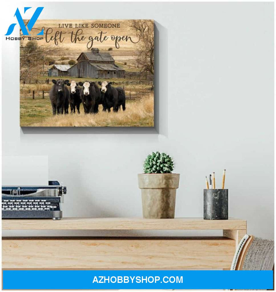Farm Farmhouse Cow Canvas - Hanging Art Above Sofa