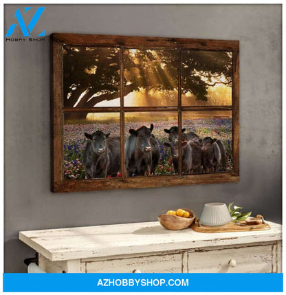Farm Farmhouse Cow Canvas - Hanging Art Above Sofa