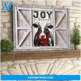 Farm Farmhouse Cow Joy To The World Canvas Wall Art Decor