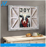Farm Farmhouse Cow Joy To The World Canvas Wall Art Decor