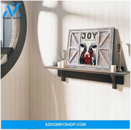 Farm Farmhouse Cow Joy To The World Canvas Wall Art Decor