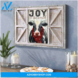 Farm Farmhouse Cow Joy To The World Canvas Wall Art Decor