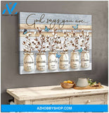 Farm Farmhouse God Says You Are Cotton Flowers and Butterflies Canvas Wall Art Decor