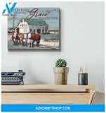 Farm Farmhouse Hereford Cows Canvas Live By Faith Wall Art Decor