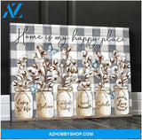 Farm Farmhouse Home Is My Happy Place Butterfly Canvas Wall Art Decor