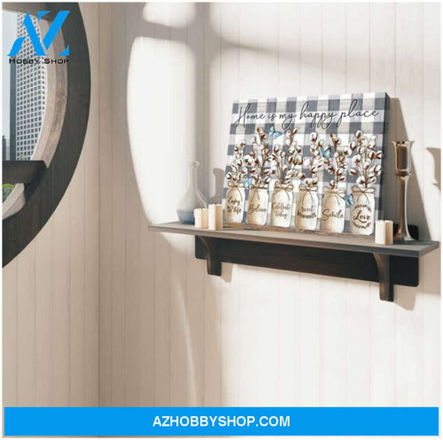 Ohcanvas Farm Farmhouse Home Is My Happy Place Butterfly Canvas Wall Art Decor