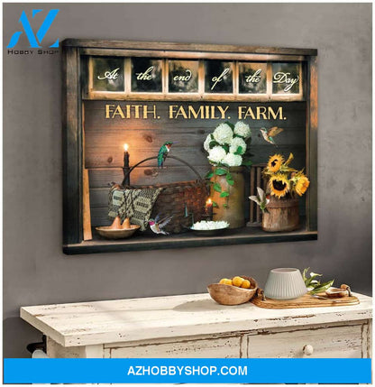 Farm Farmhouse Hummingbirds At the end of the day Canvas Wall Art Decor