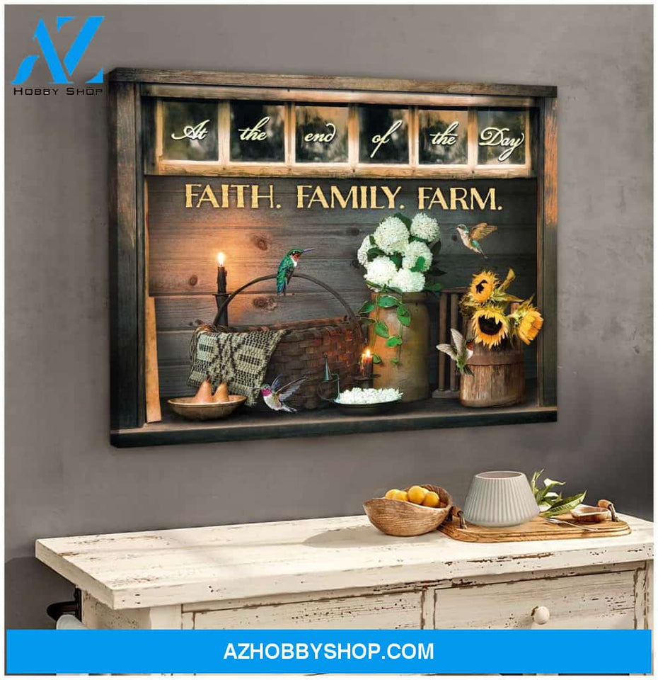 Farm Farmhouse Hummingbirds At the end of the day Canvas Wall Art Decor