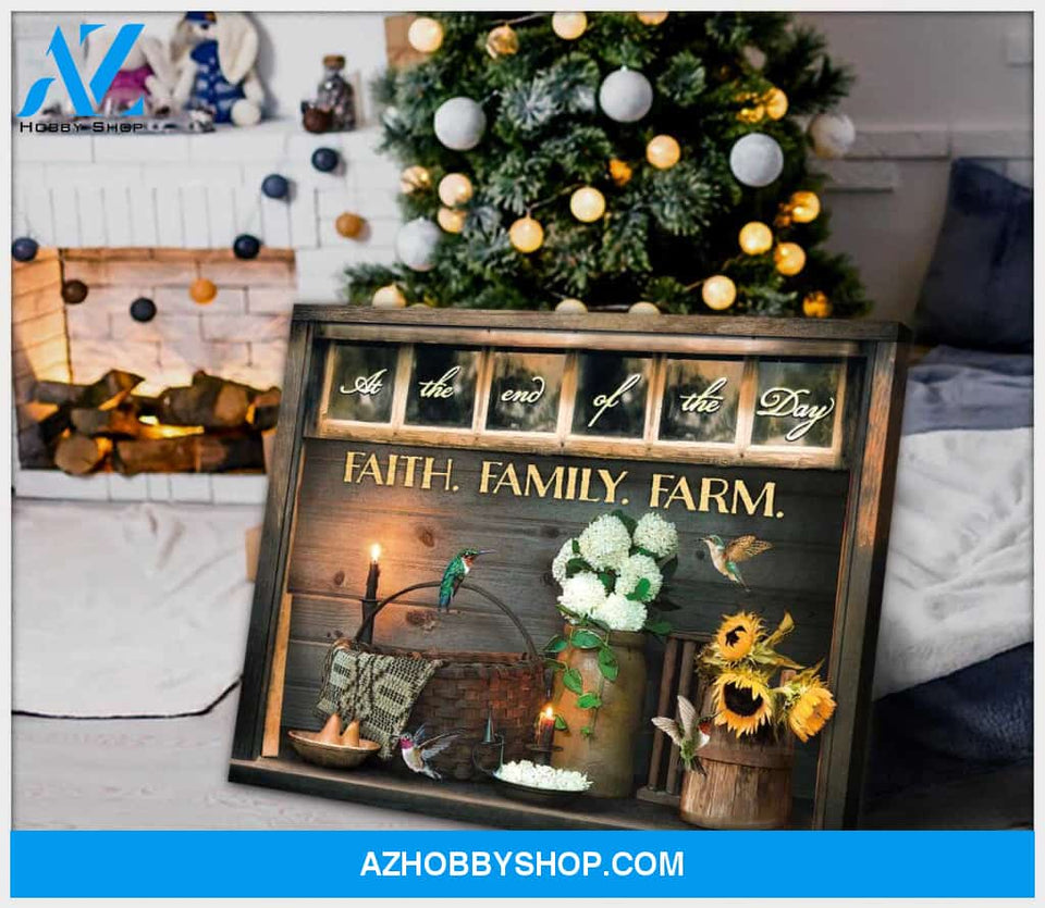 Farm Farmhouse Hummingbirds At the end of the day Canvas Wall Art Decor