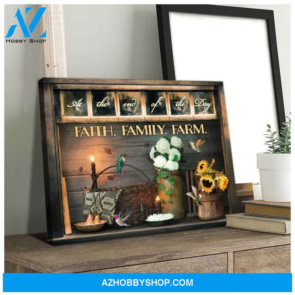 Farm Farmhouse Hummingbirds At the end of the day Canvas Wall Art Decor