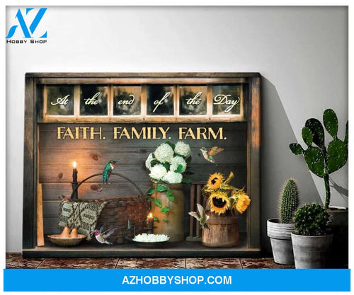 Farm Farmhouse Hummingbirds At the end of the day Canvas Wall Art Decor