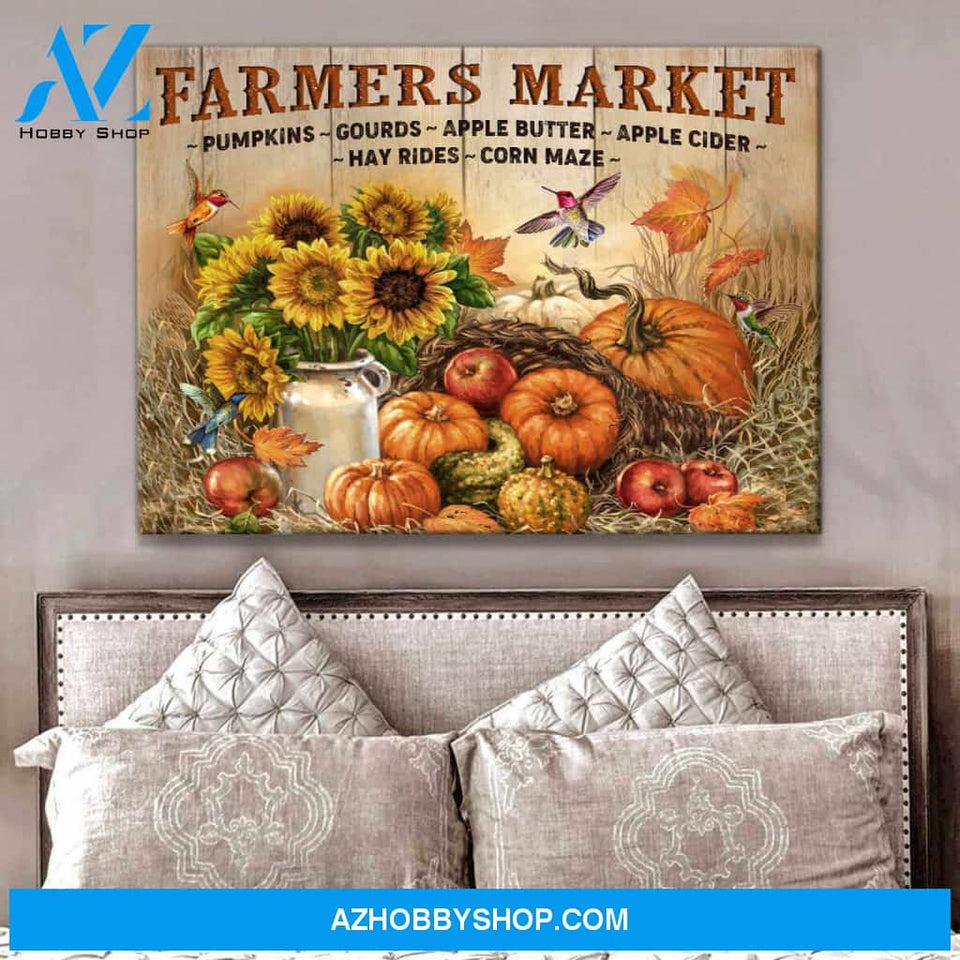Farm Farmhouse Hummingbirds Canvas Farmers Market Wall Art Decor