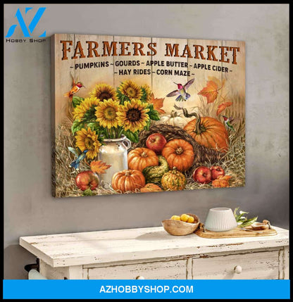 Farm Farmhouse Hummingbirds Canvas Farmers Market Wall Art Decor