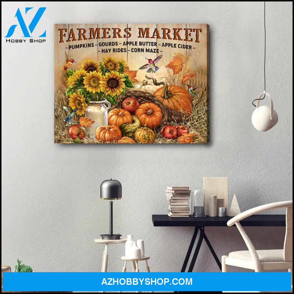 Farm Farmhouse Hummingbirds Canvas Farmers Market Wall Art Decor