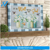 Farm Farmhouse Hummingbirds It is well with my soul Canvas Wall Art Decor