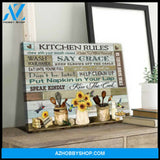 Farm Farmhouse Kitchen and Hummingbirds Canvas Kitchen Rules Wall Art , gifts for hummingbird lovers