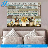 Farm Farmhouse Kitchen and Hummingbirds Canvas Kitchen Rules Wall Art Decor