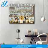 Farm Farmhouse Kitchen and Hummingbirds Canvas Kitchen Rules Wall Art Decor