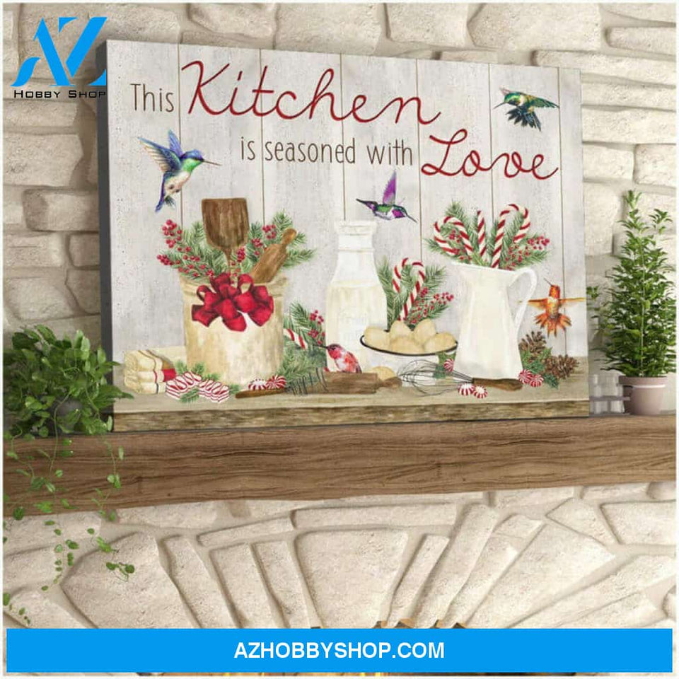 Farm Farmhouse Kitchen Christmas Hummingbirds Canvas This Kitchen Wall Art Decor, gifts for hummingbird lovers