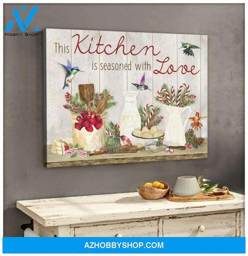 Farm Farmhouse Kitchen Christmas Hummingbirds Canvas This Kitchen Wall Art Decor, gifts for hummingbird lovers
