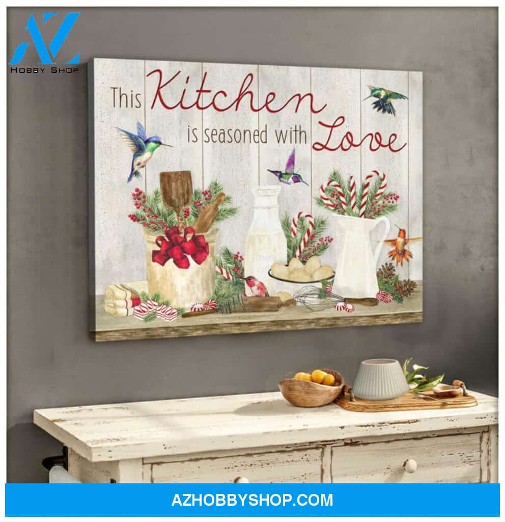 Farm Farmhouse Kitchen Christmas Hummingbirds Canvas This Kitchen Wall Art Decor, gifts for hummingbird lovers