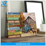 Farm Farmhouse Labrador Retriever Canvas Happy moment, Praise God Wall Art Decor