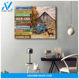 Farm Farmhouse Labrador Retriever Canvas Happy moment, Praise God Wall Art Decor
