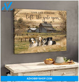 Farm Farmhouse Live Like Someone Left The Gate Open Aussies and Border Collies Canvas Wall Art Decor
