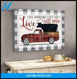 Farm Farmhouse The Gate Open Cow Canvas Wall Art Decor