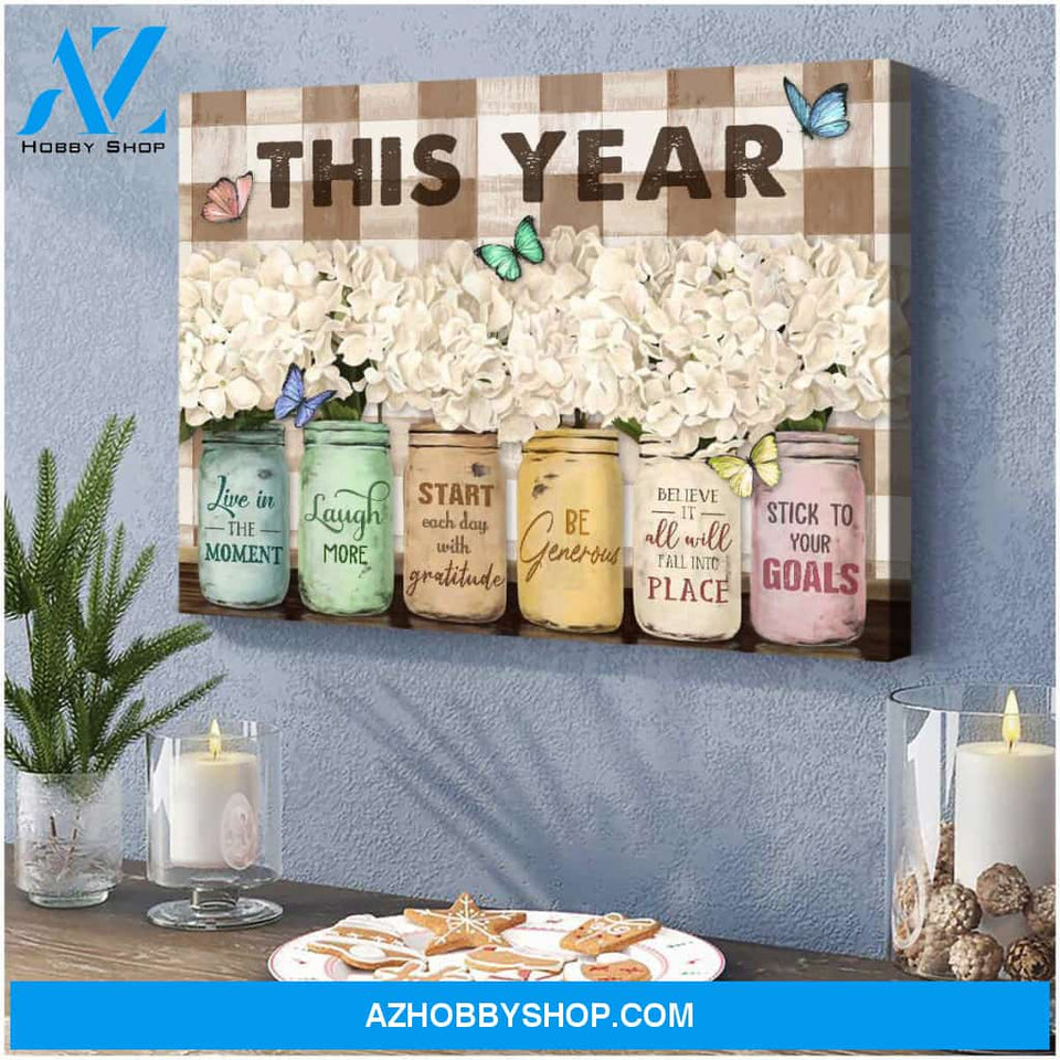 Farm Farmhouse This Year Butterfly Canvas Wall Art Decor