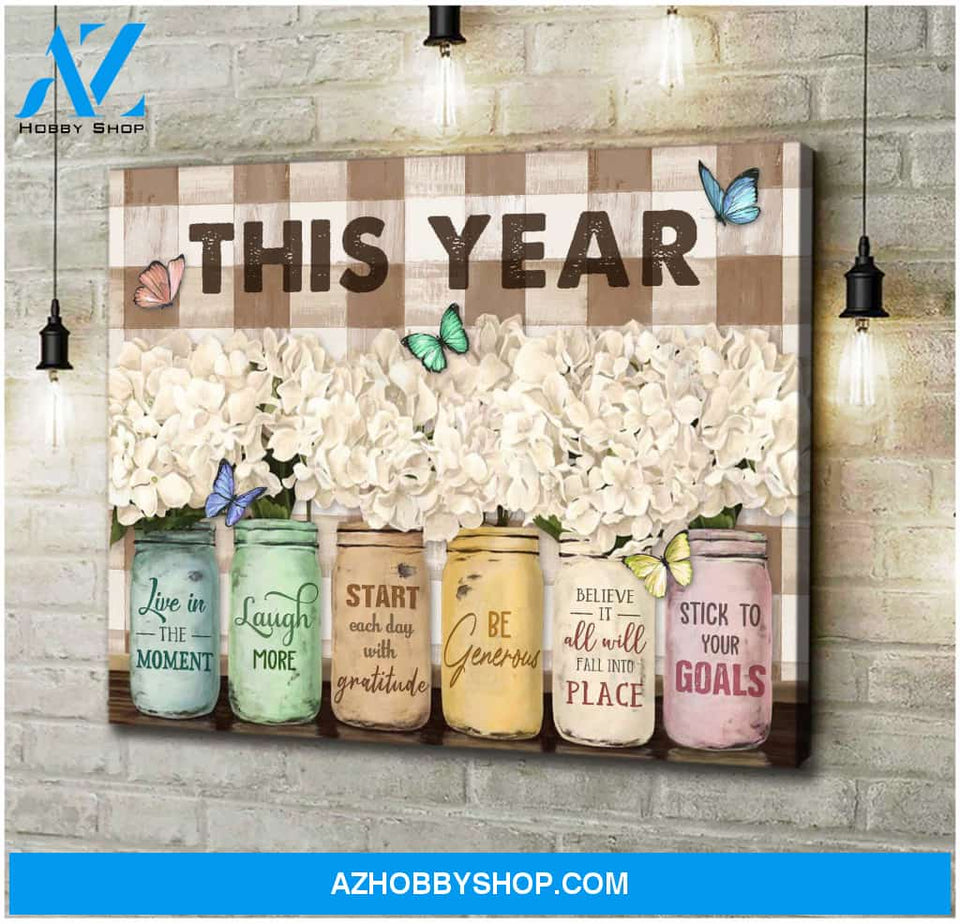 Farm Farmhouse This Year Butterfly Canvas Wall Art Decor