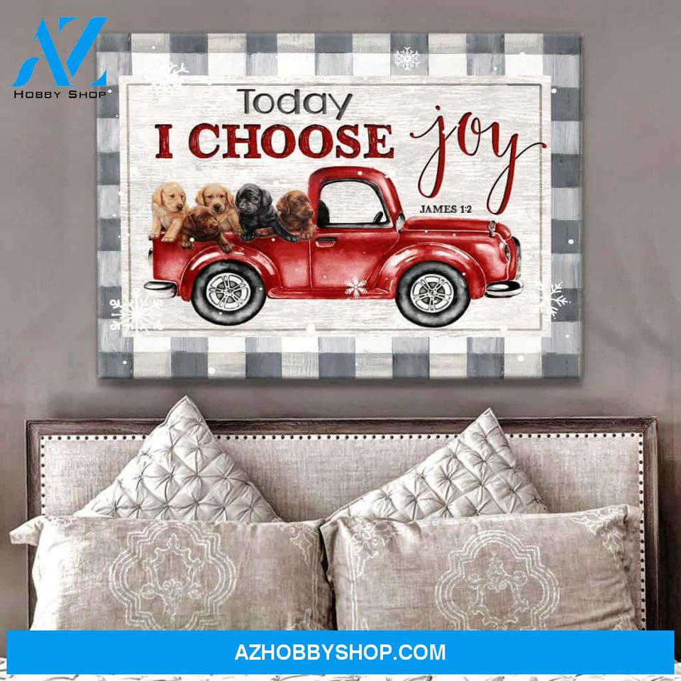 Farm Farmhouse Today I Choose Joy Labrador Retriever Canvas Wall Art Decor