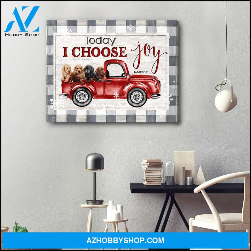 Farm Farmhouse Today I Choose Joy Labrador Retriever Canvas Wall Art Decor