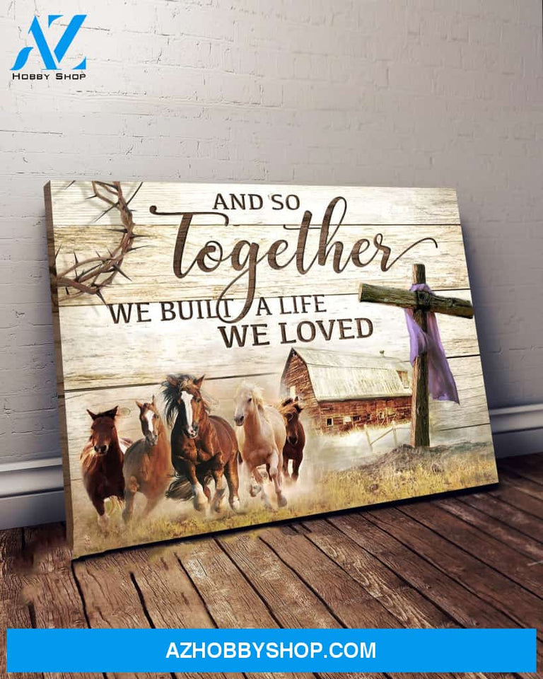 Farm Horse And So Together Canvas Poster Wall Art Prints, Farmhouse Decor
