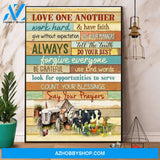 Farm Love One Another Work Hard Say Your Prayer Canvas And Poster, Wall Decor Visual Art