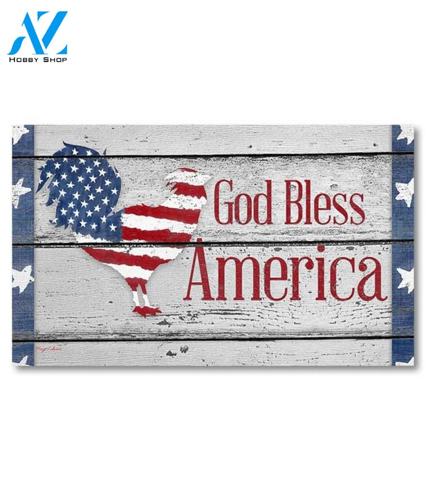 Farm Patriotic Rooster Doormat - 18" x 30"