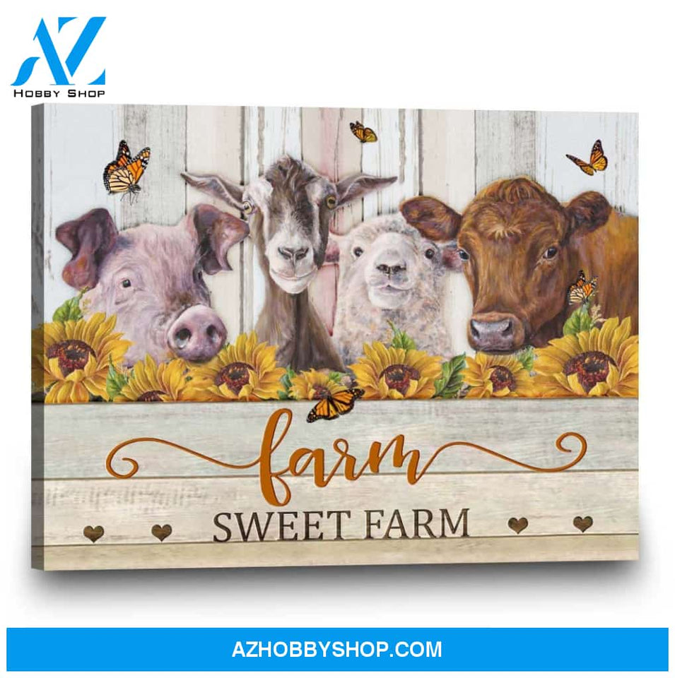 Personalized Canvas, Farm Sweet Farm Canvas And Poster, Wall Decor Visual Art