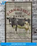 Farm To Table Organic Dairy Canvas And Poster, Wall Decor Visual Art