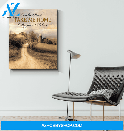 Farmer Country Roads Canvas Wall Art, Wall Decor Visual Art