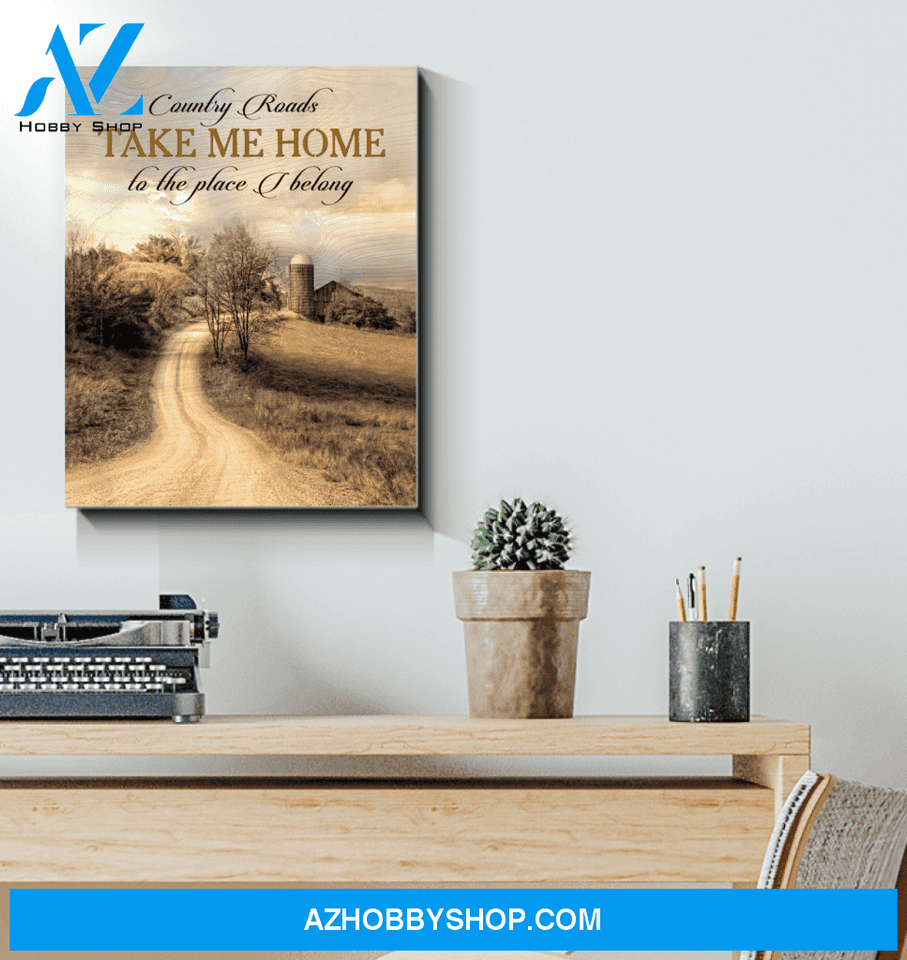 Farmer Country Roads Canvas Wall Art, Wall Decor Visual Art