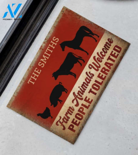 Farmer Farm Animals Welcome People Tolerated Doormat