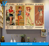 Farmer Girl Be Strong Vintage Wall Art Canvas Prints Unique Gifts