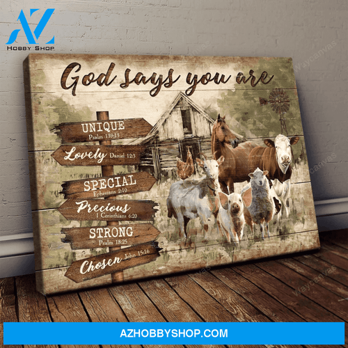 Farmer God Says You Are Unique Lovely Special Poster Canvas Wall Decor Visual Art
