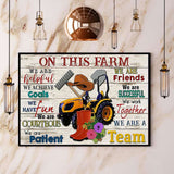Farmer On This Farm We Are A Team Paper Poster No Frame Matte Canvas Wall Decor