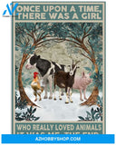 Farmer Poster Once Upon A Time There Was A Girl Who Really Loved Animals Wall Decor