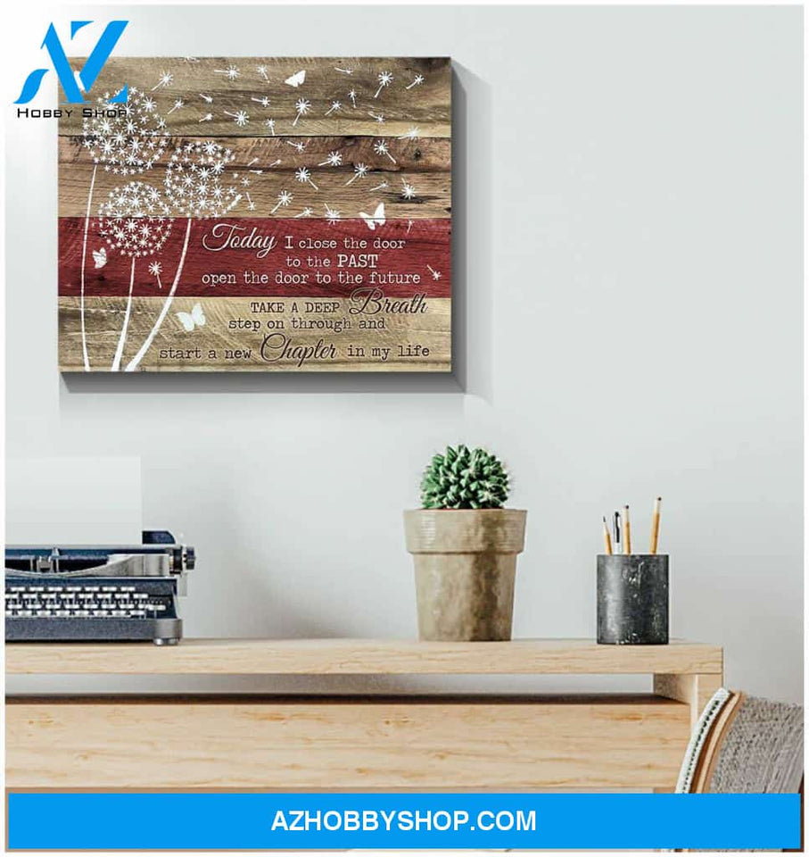 Farmhouse A New Chapter Dandelion and Butterfly Canvas Wall Art Decor